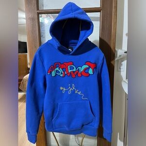 Abstract by Jules blue hoodie